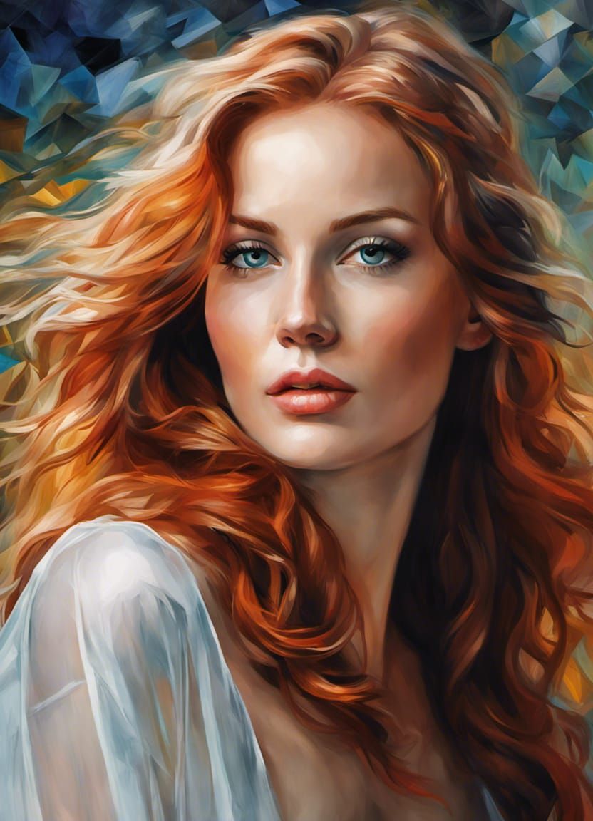 Oil portrait of a redheaded Dutch lady.