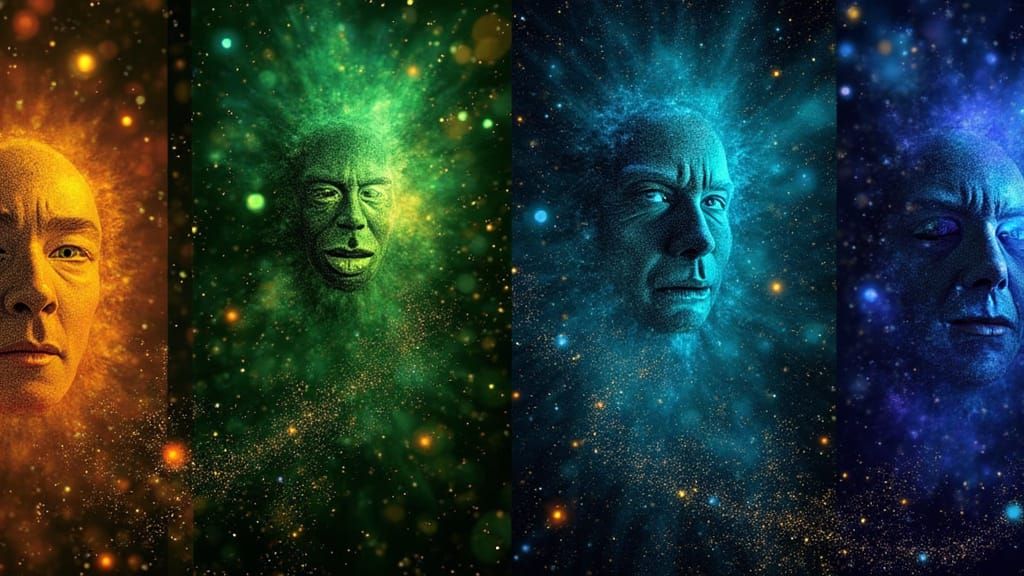 Ethereal Cosmic Dreamscape in Iridescent Hues