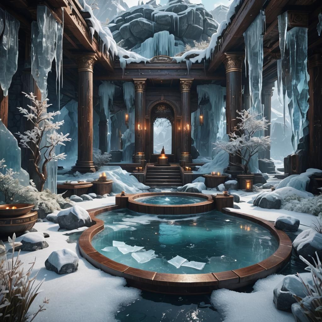 Icy Spa: Fantastical Concept Art
