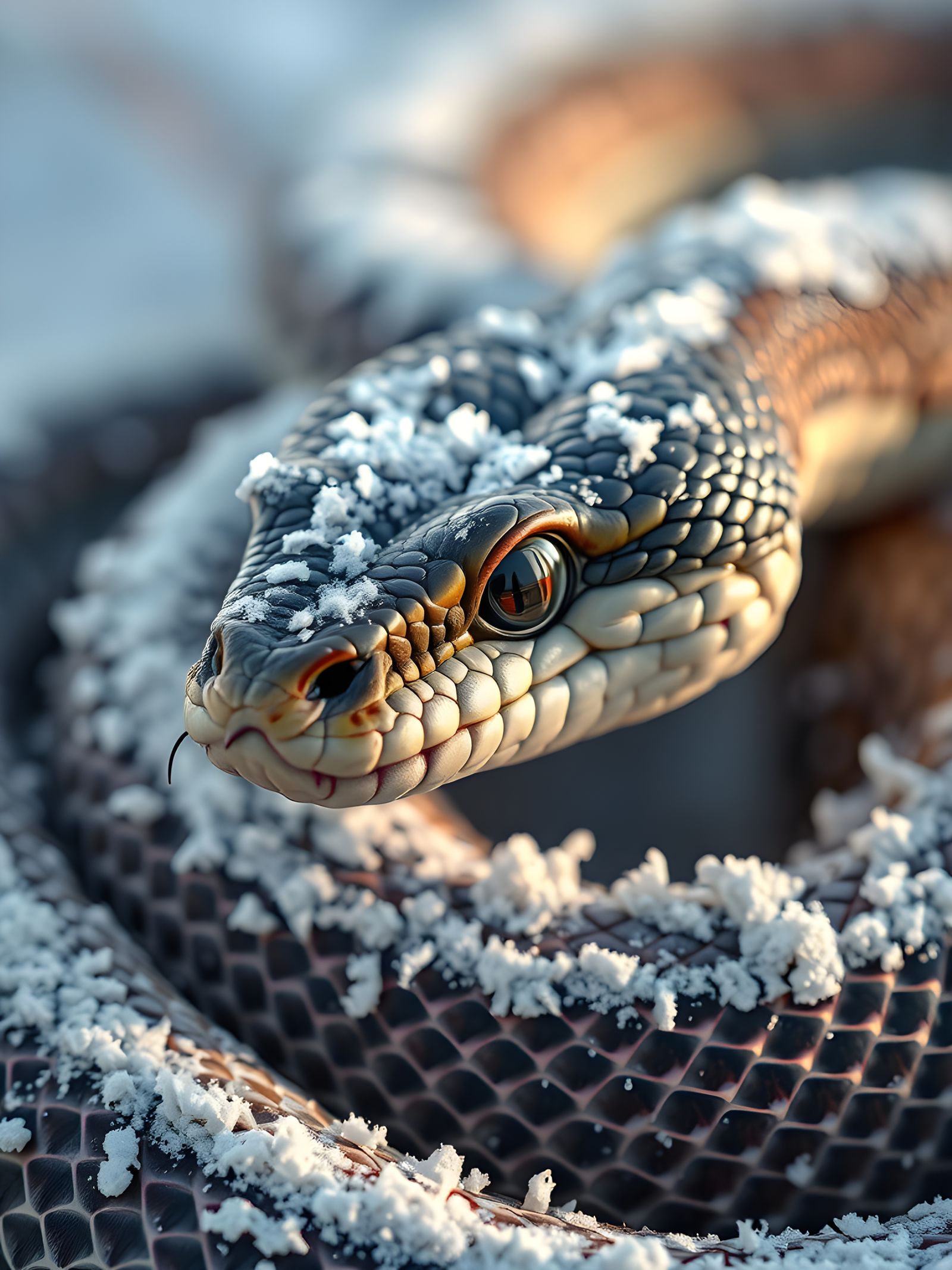Epic Snow Serpent in Photorealistic CGI Rendering