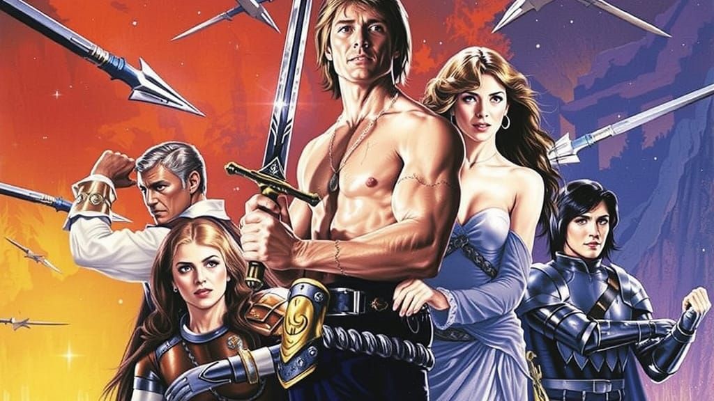 Epic Fantasy Heroes in Frazetta Style Movie Poster Art