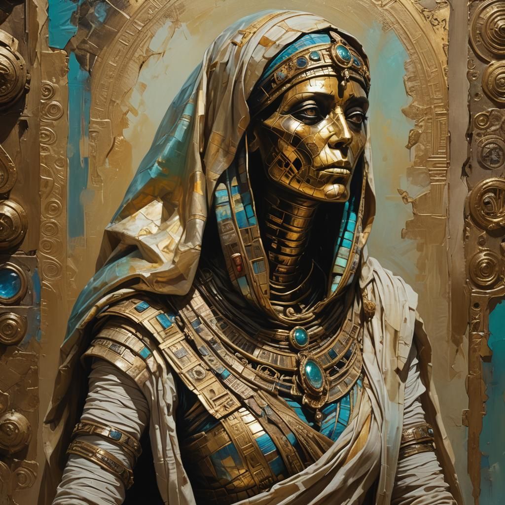 Egyptian Mummy's Afterlife Journey: Hyperrealistic Concept A...