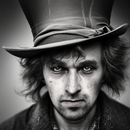 Mad Hatter Portrait in Hyperrealistic Style