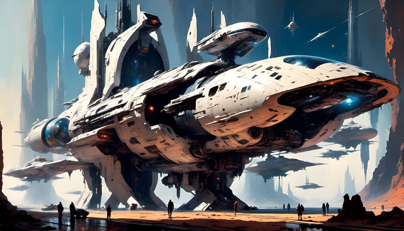 Futuristic Spaceship Concept Art