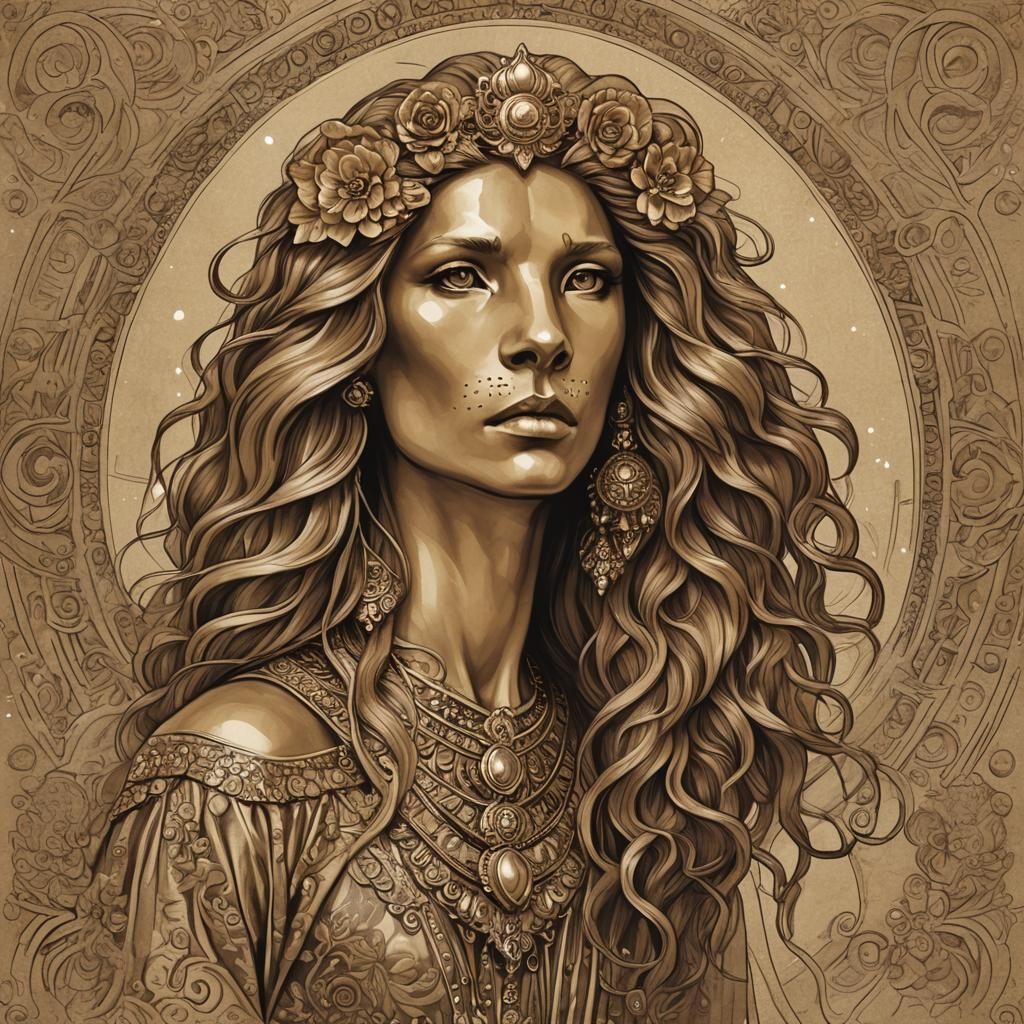 Leo Woman AI Generated Zodiac Portrait
