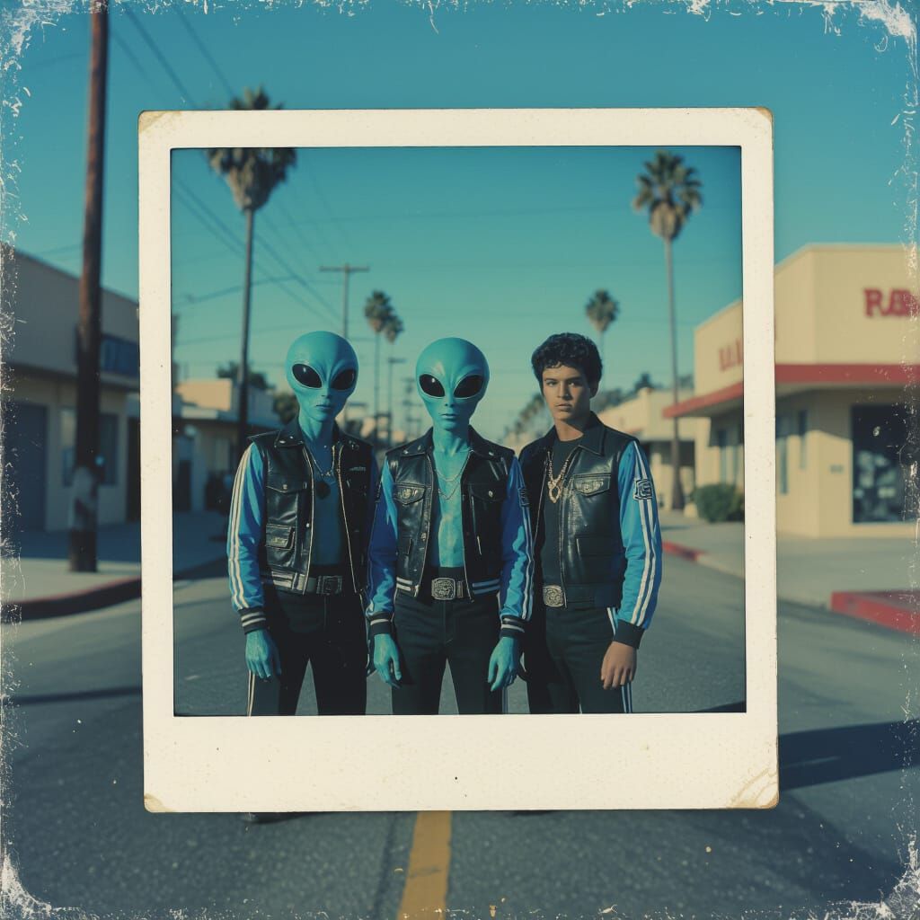Aliens and Humans in Street Gang Polaroid