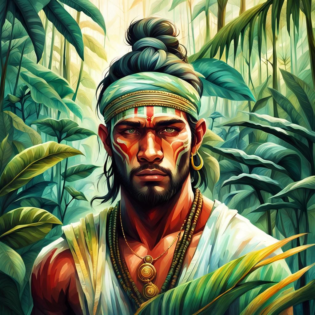 Handsome Man's Amazon Rainforest Struggle