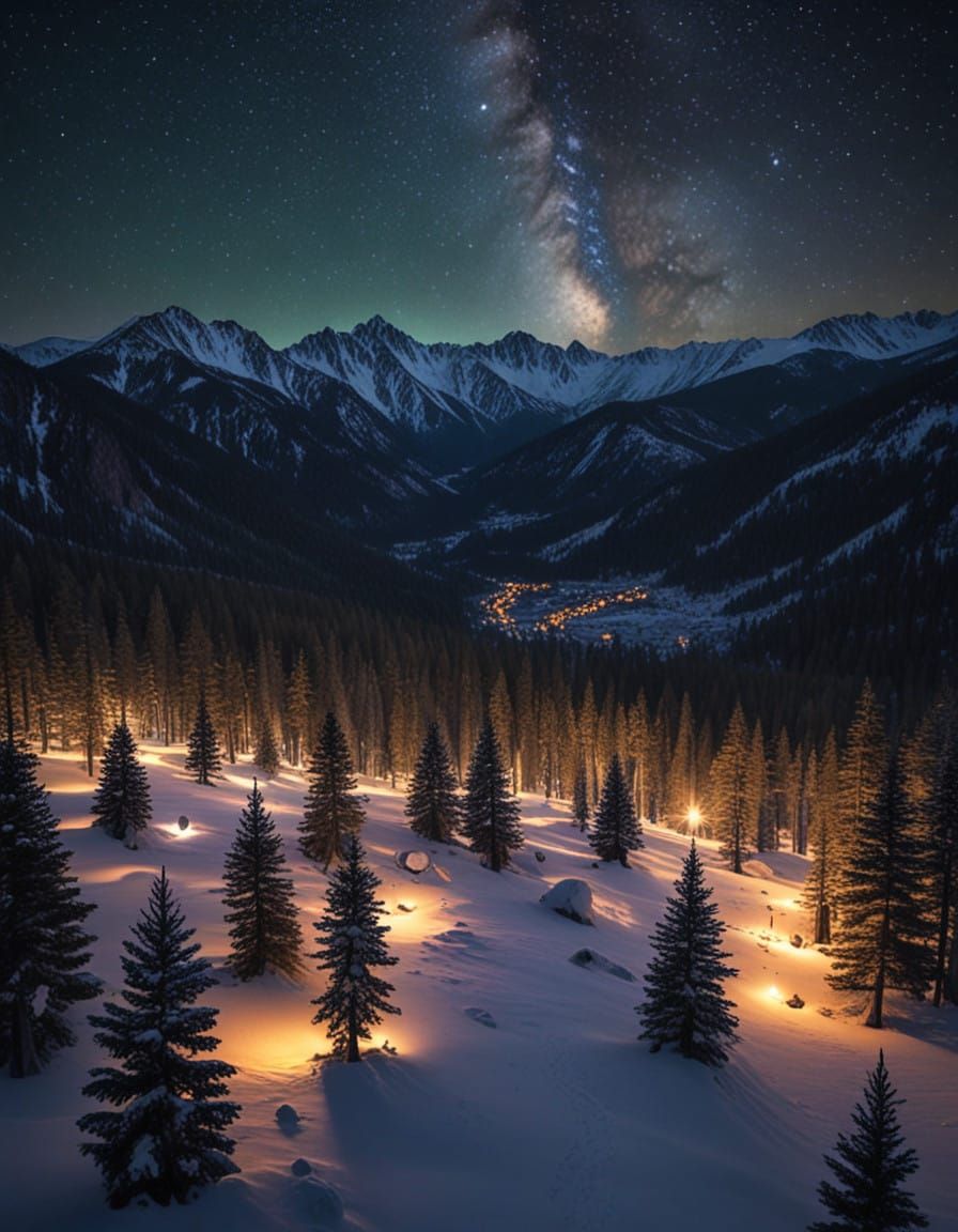 Enchanted Rocky Mountain Christmas Eve
