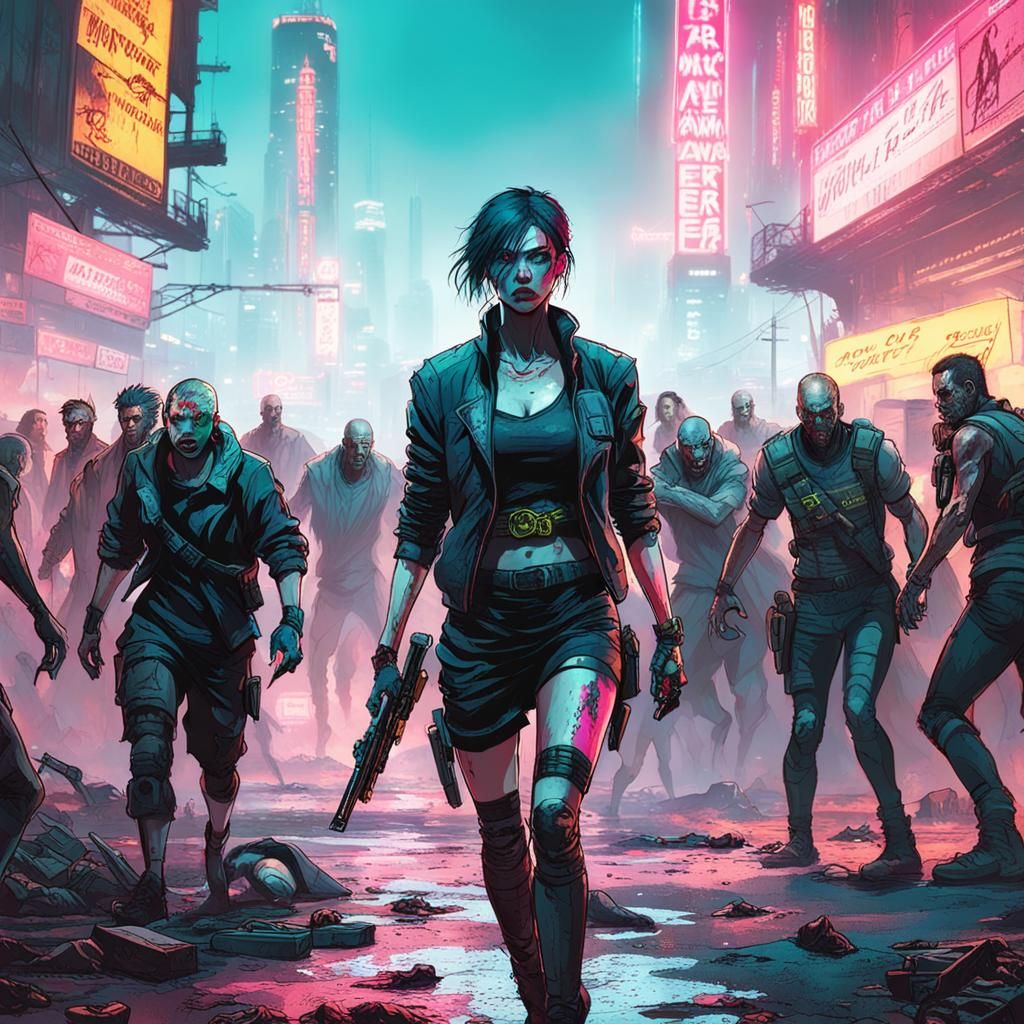 Cyberpunk Zombie Apocalypse Survivor