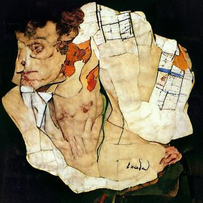 Egon Schiele Inspired Expressionist Portrait