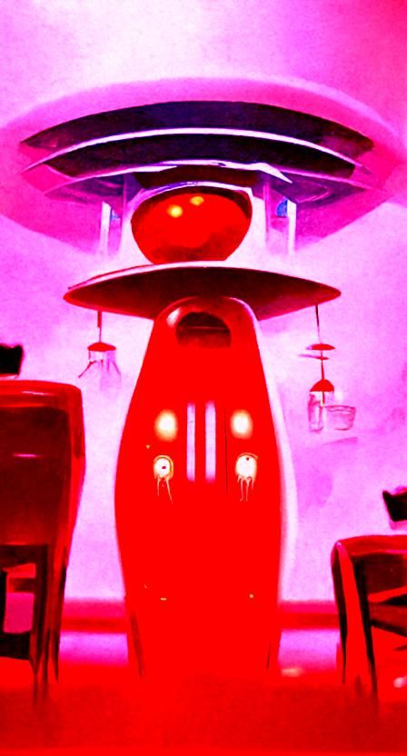 Sinister Automated Restaurant in Psychedelic Art