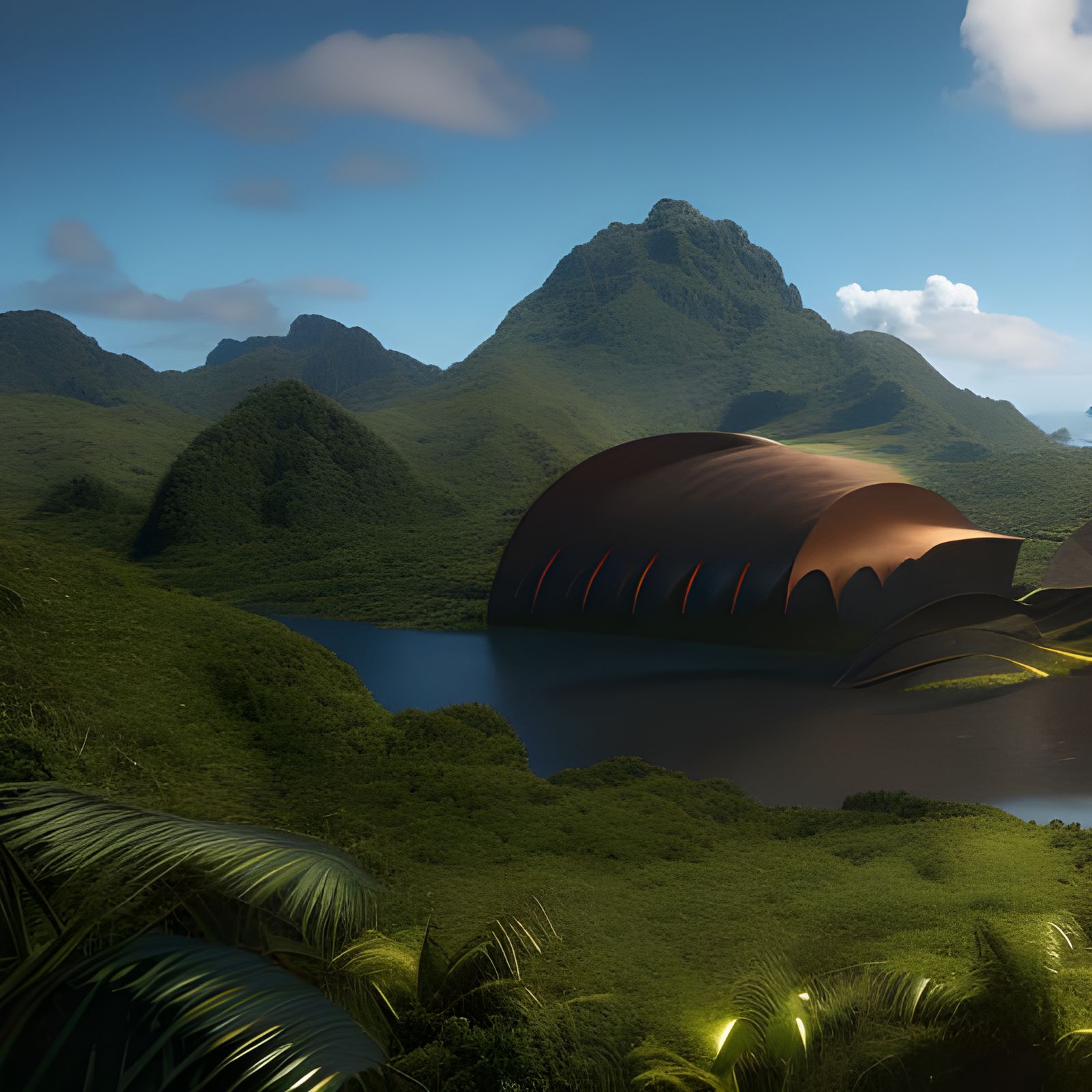 Papua New Guineans Exchanging Gifts: Fantasy Art