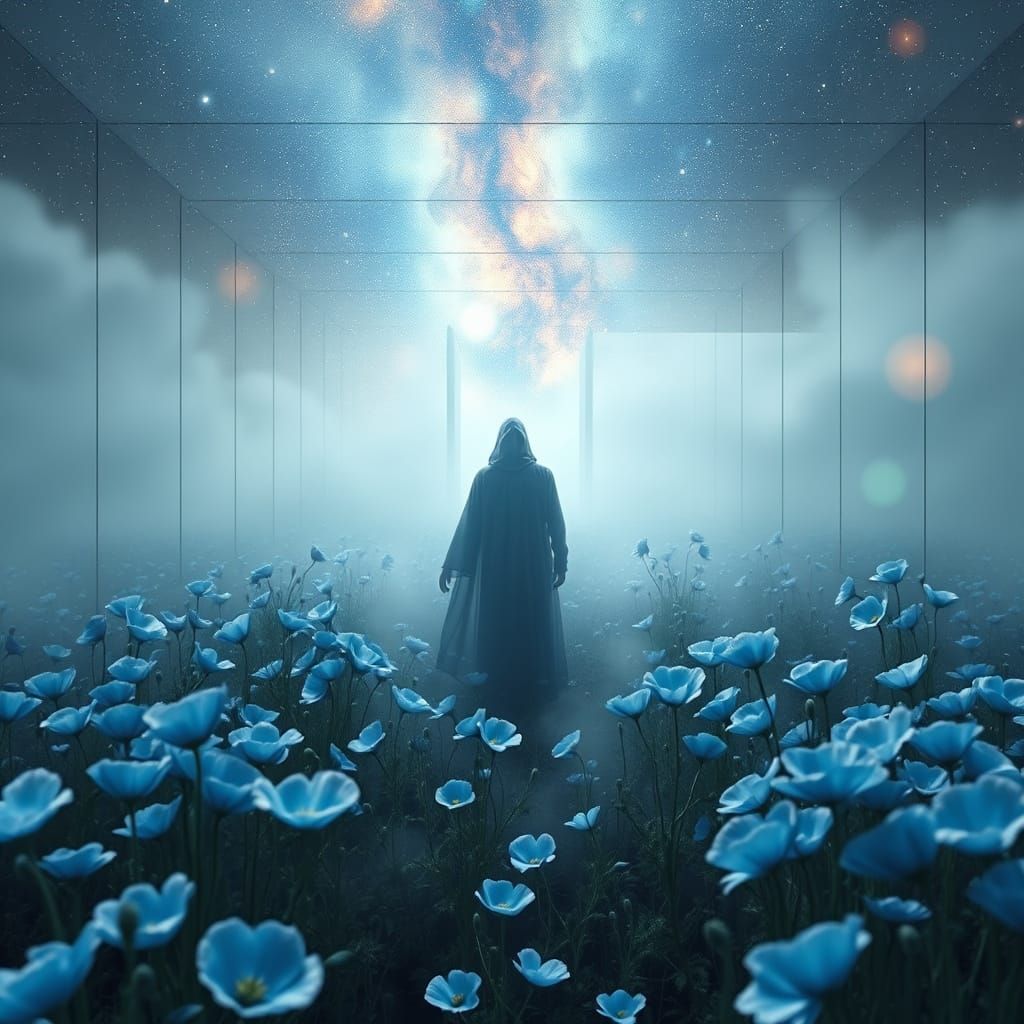 Infinity Mirrored Room: Cosmic Dance of Transformation