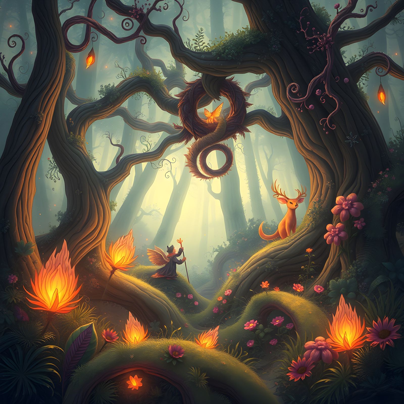 Celestial Aviary in Vibrant Bloom