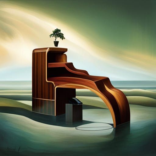 Surreal Waterfall Desk Inspired by Surrealism