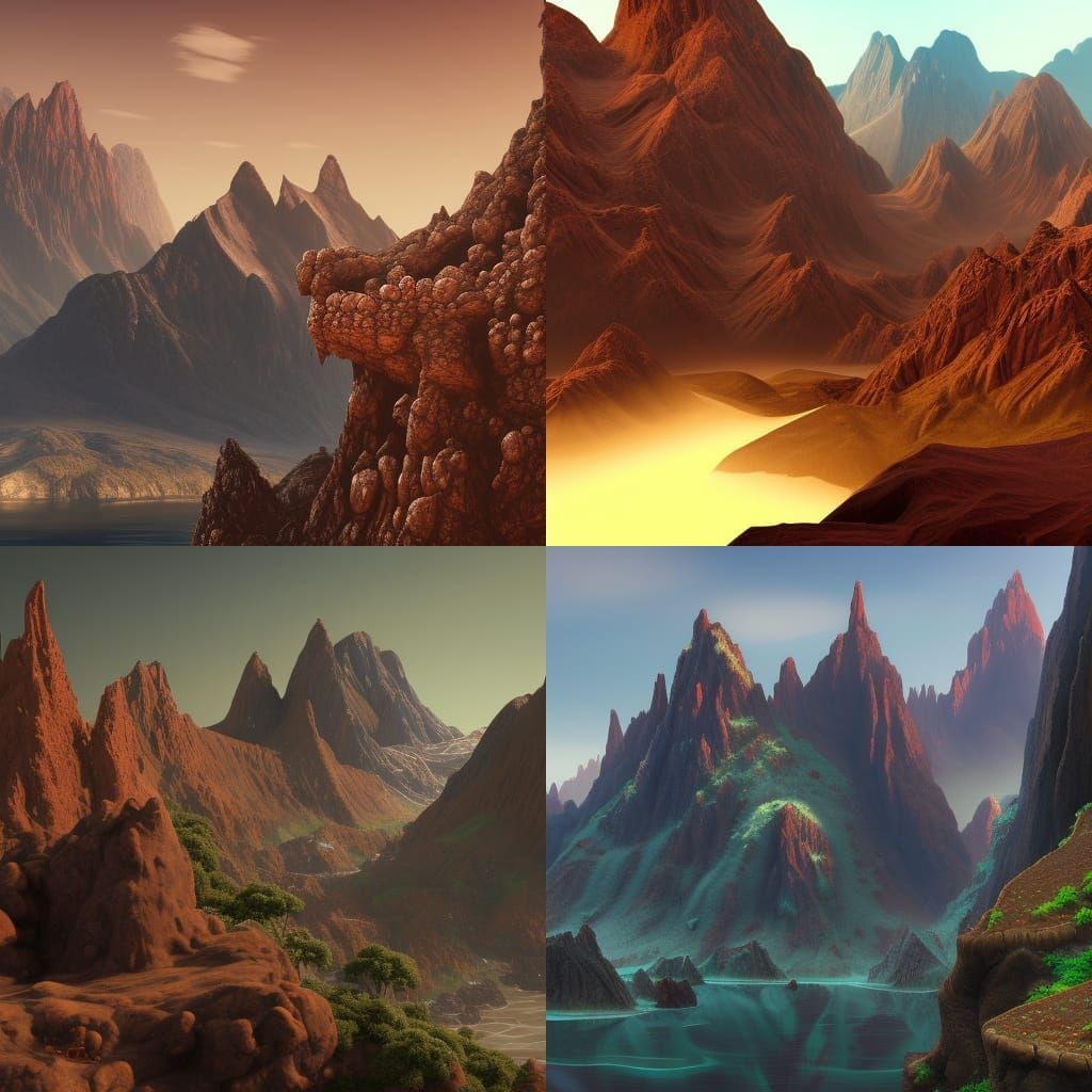 Chocolate Cliffs and Mountains: Fantasy Concept Art