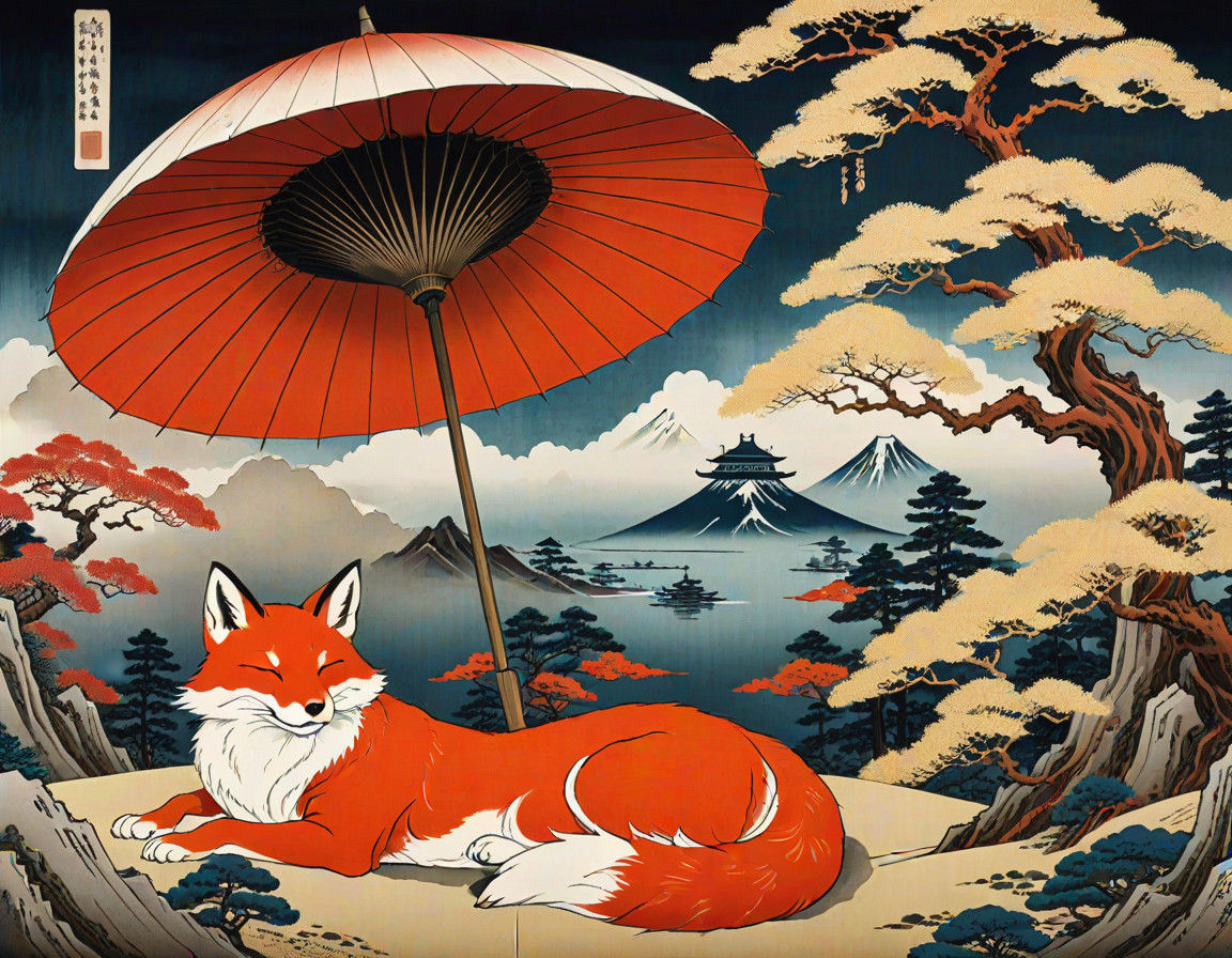 Kitsune Goddess in Midnight Dream