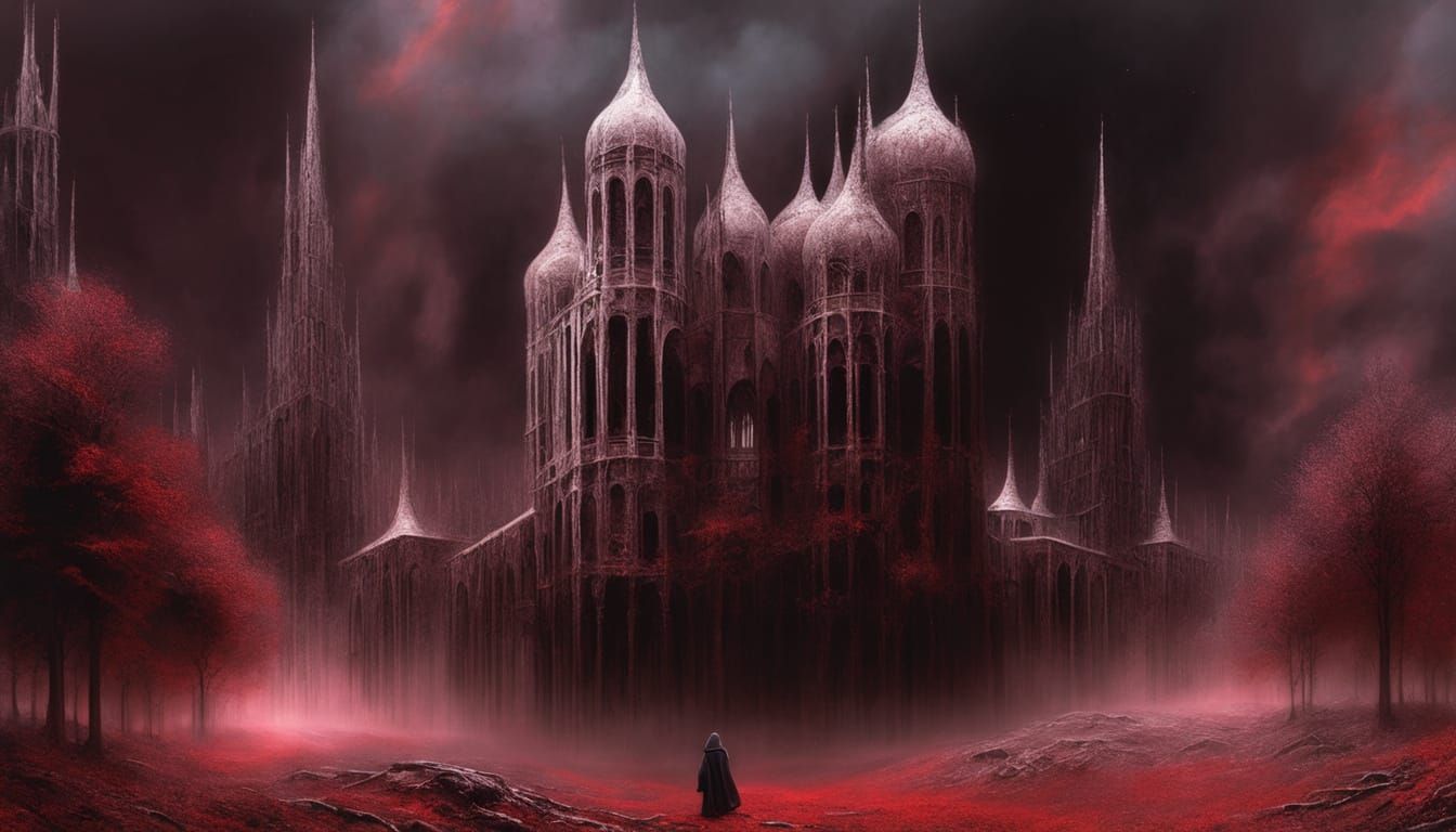 Desolate Ruined City Under Ominous Sky