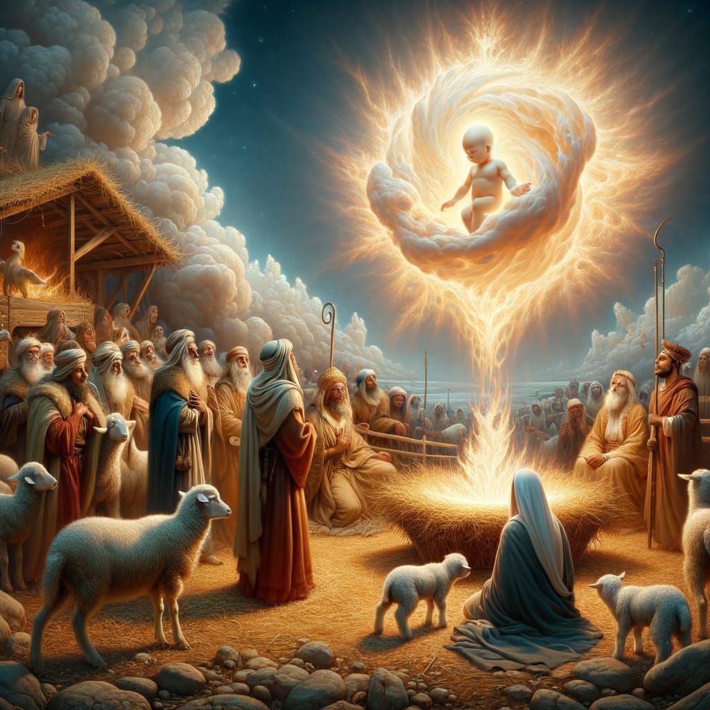 Fiery Birth: A Surreal Symbolist Scene