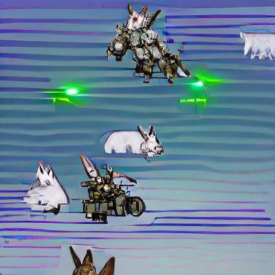 Rabbit Mech Pilots Battle Giant Wolves in Sci-Fi