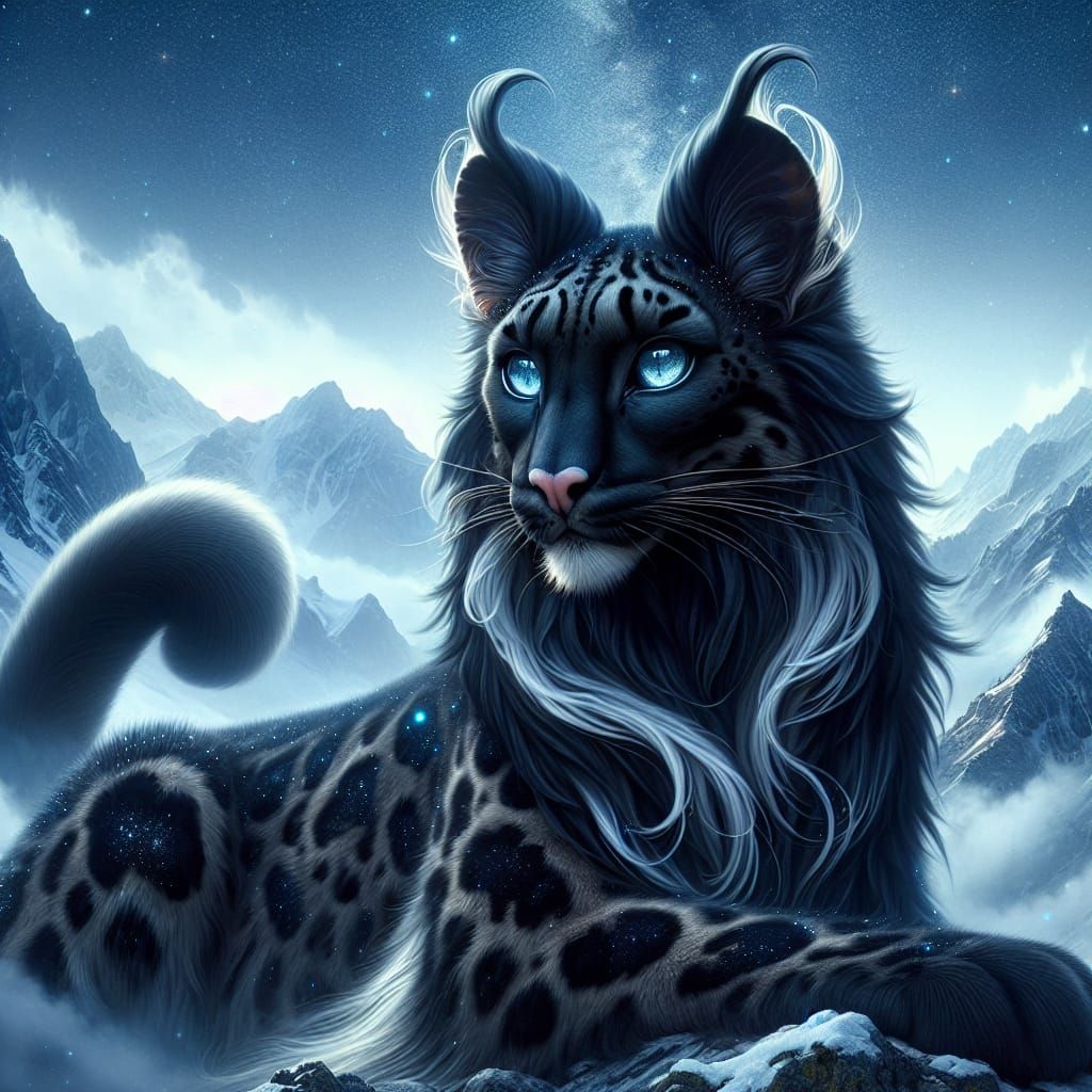 an ethereal and exotic hybrid creature that combines the fea...