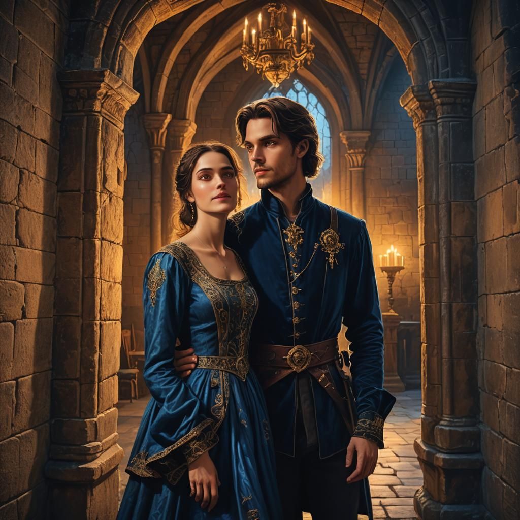 Androgynous Prince in Gothic Medieval Castle Art