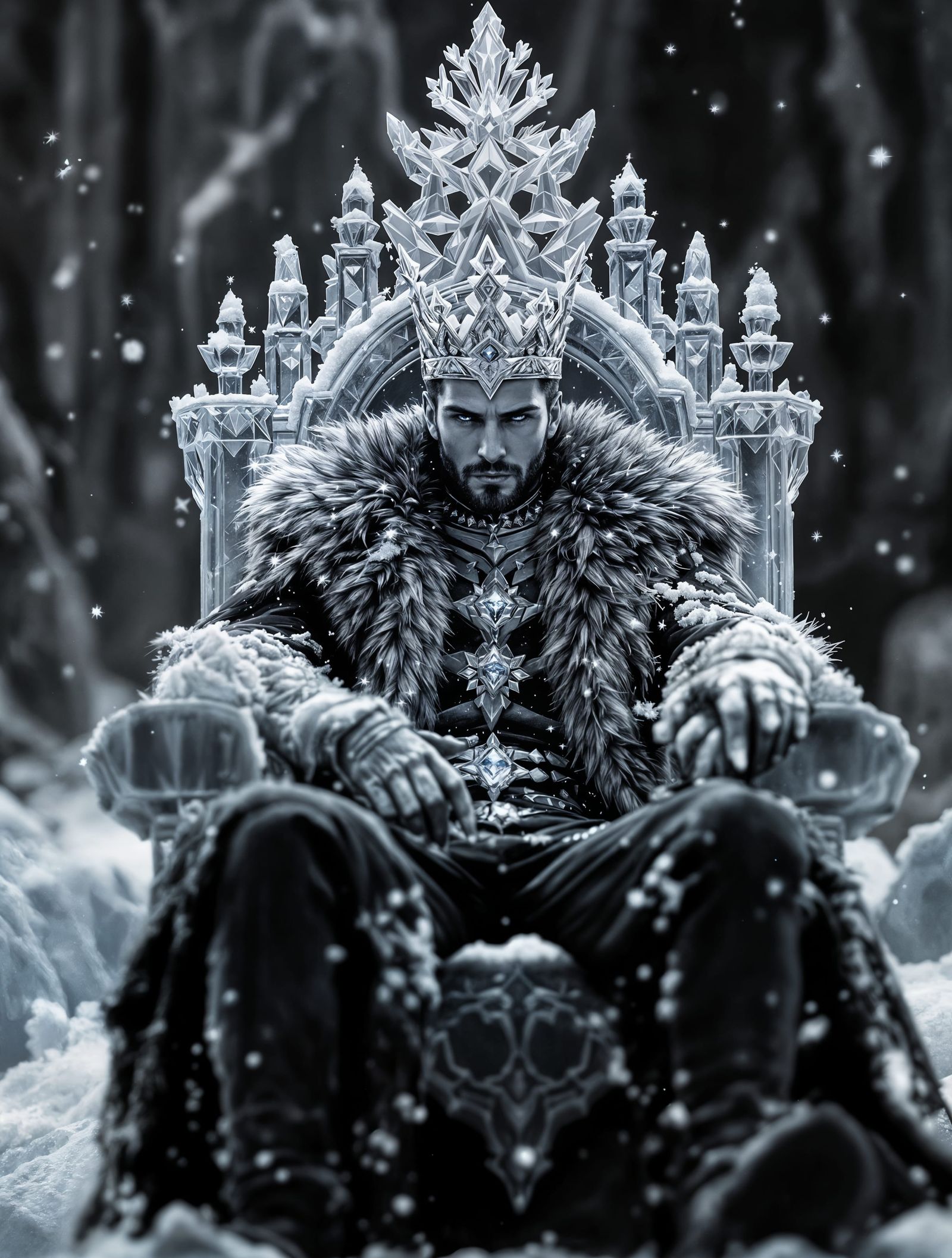 Ice Prince Portrait in Ansel Adams Style