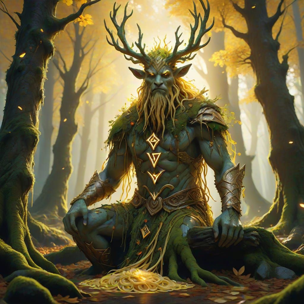 Majestic Forest Spirit Awakens on Fantasy National Pasta Day