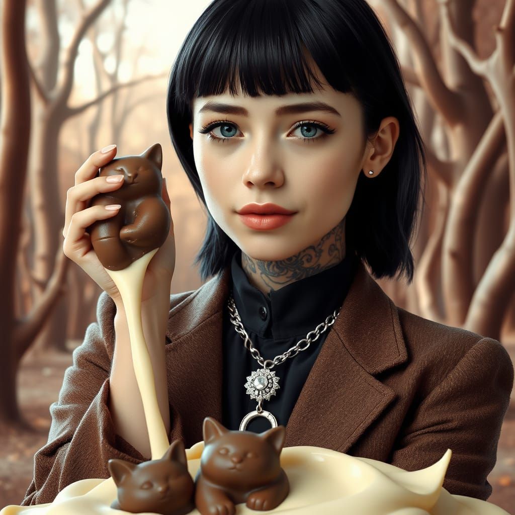 Woman in Chocolate Forest Digital Portrait