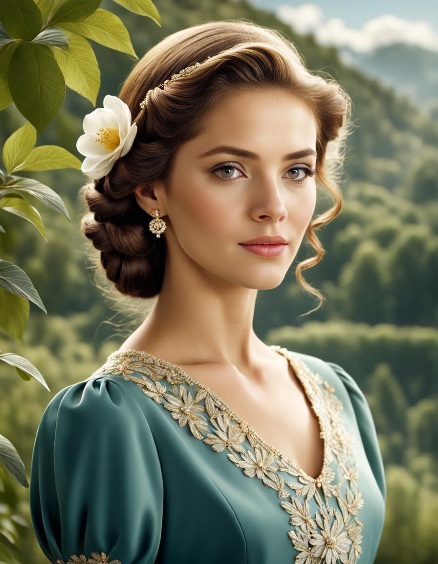 Elegant Vintage Portrait of a Beautiful Woman
