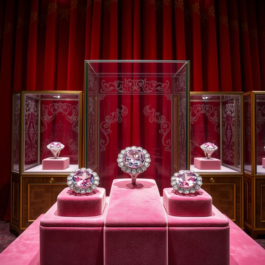 Exquisite Pink Diamonds in Luxurious Display