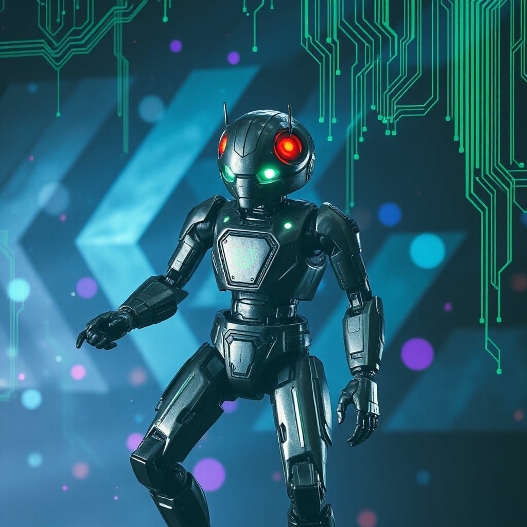 Weeping Android Covered in Astral Circuitry