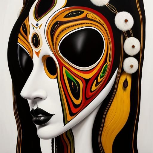 Abstract Persian Warlords in Aboriginal Surrealist Style