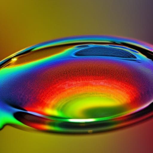 Rainbow Reflection on Water and Flower