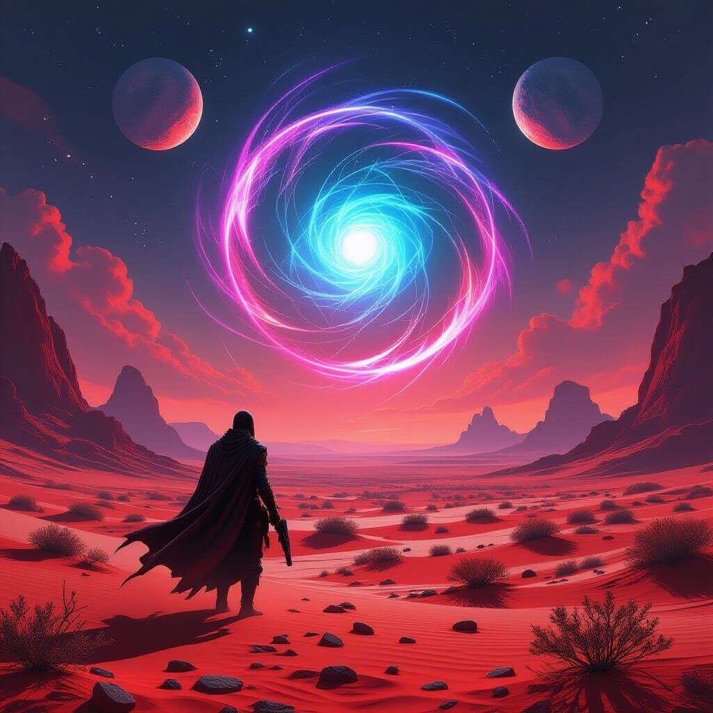 Crimson Desert Gunslinger Under Alien Moons