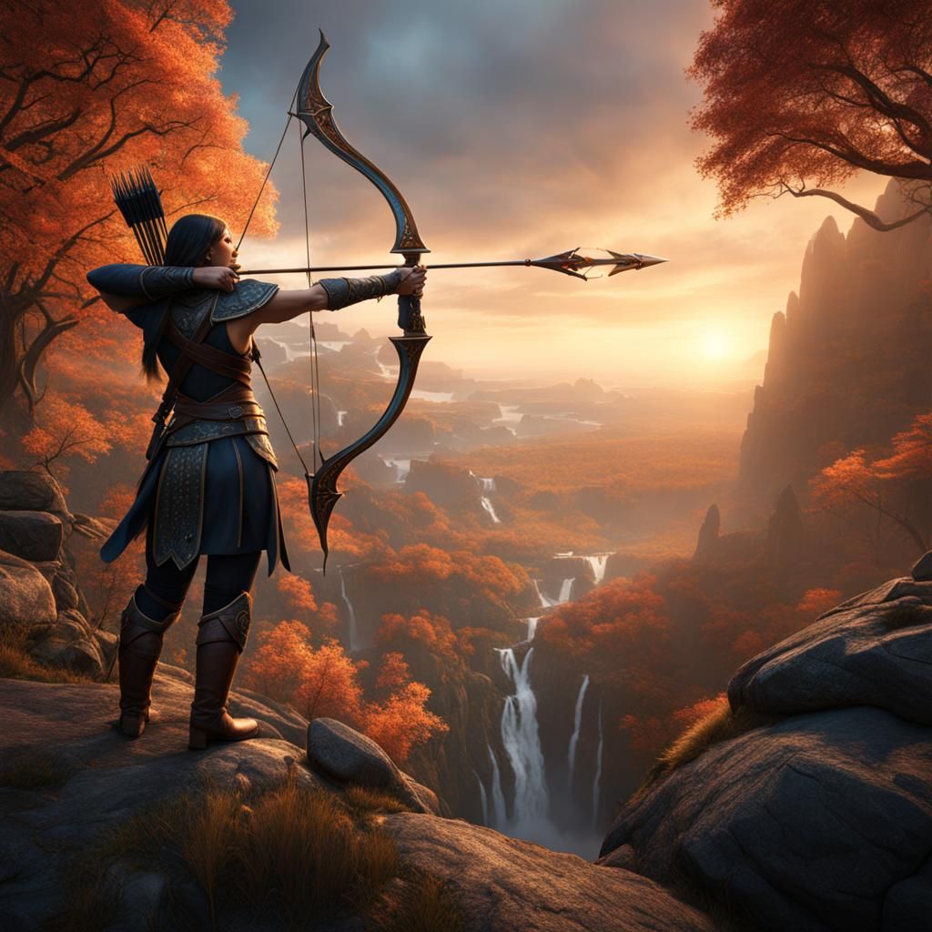 Detailed Bow and Arrow Matte Painting