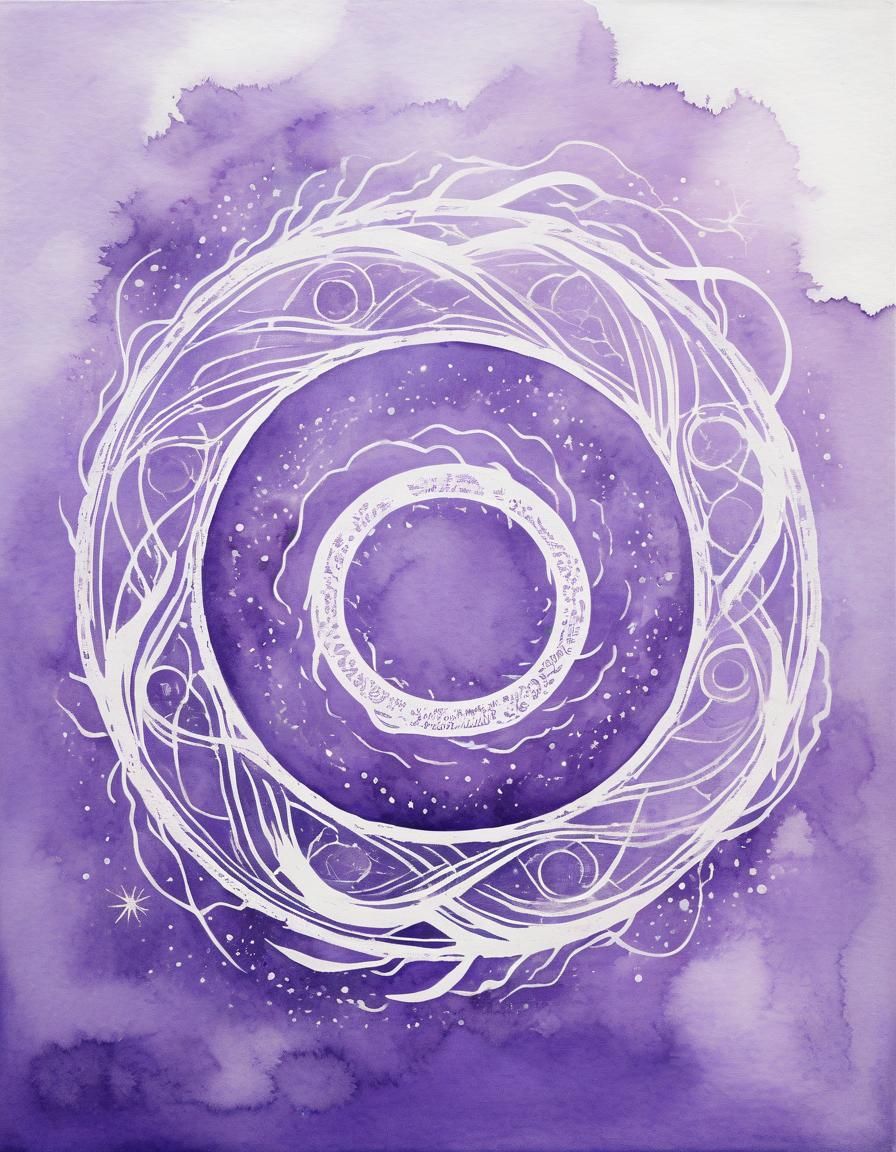 Ethereal Ouroboros in Bleached Purple: Minimalist Art