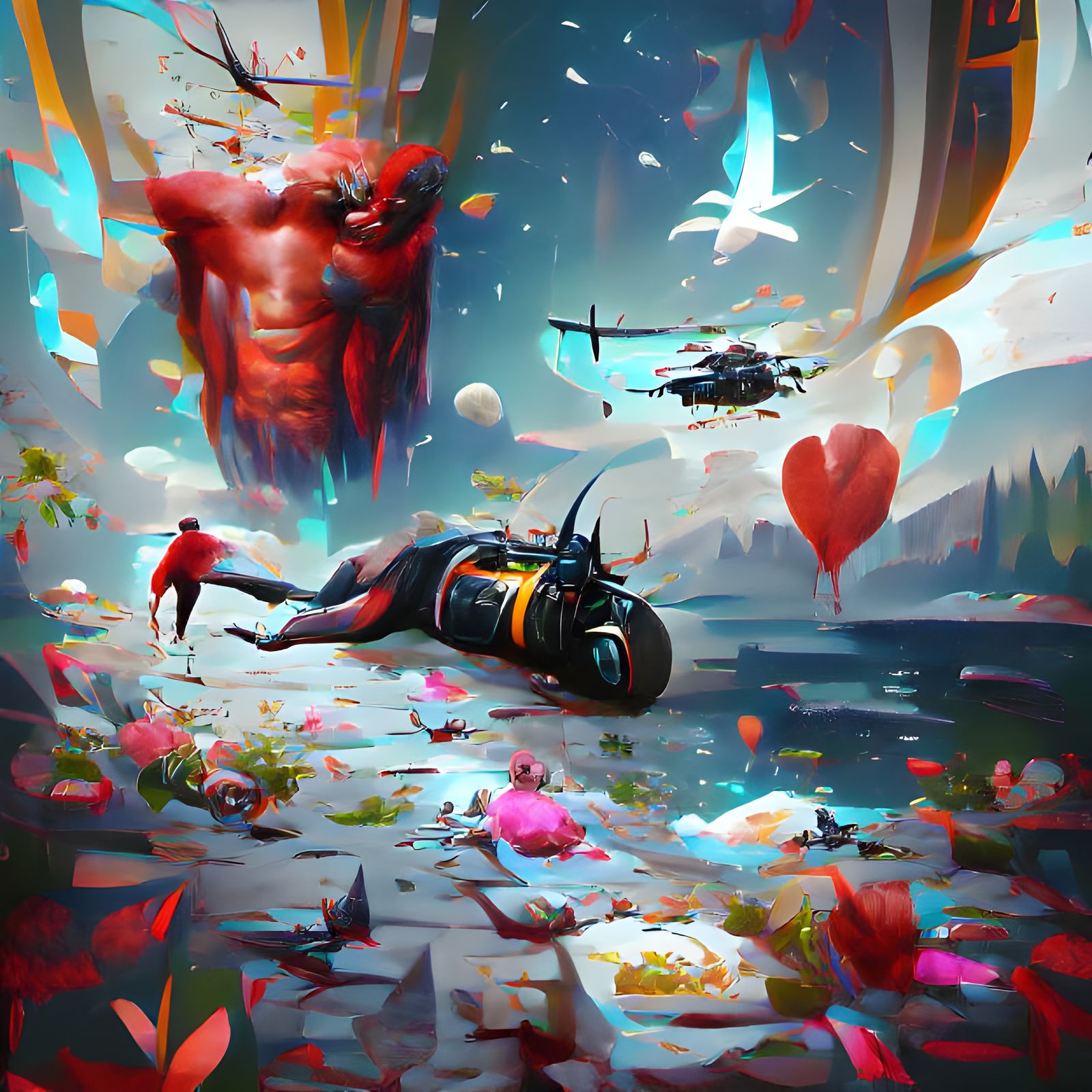 Devil's Freefall: 8K Maximalist Art