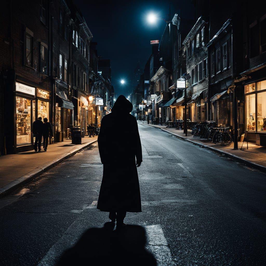 Dark Figure Emerges from the Night Shadows