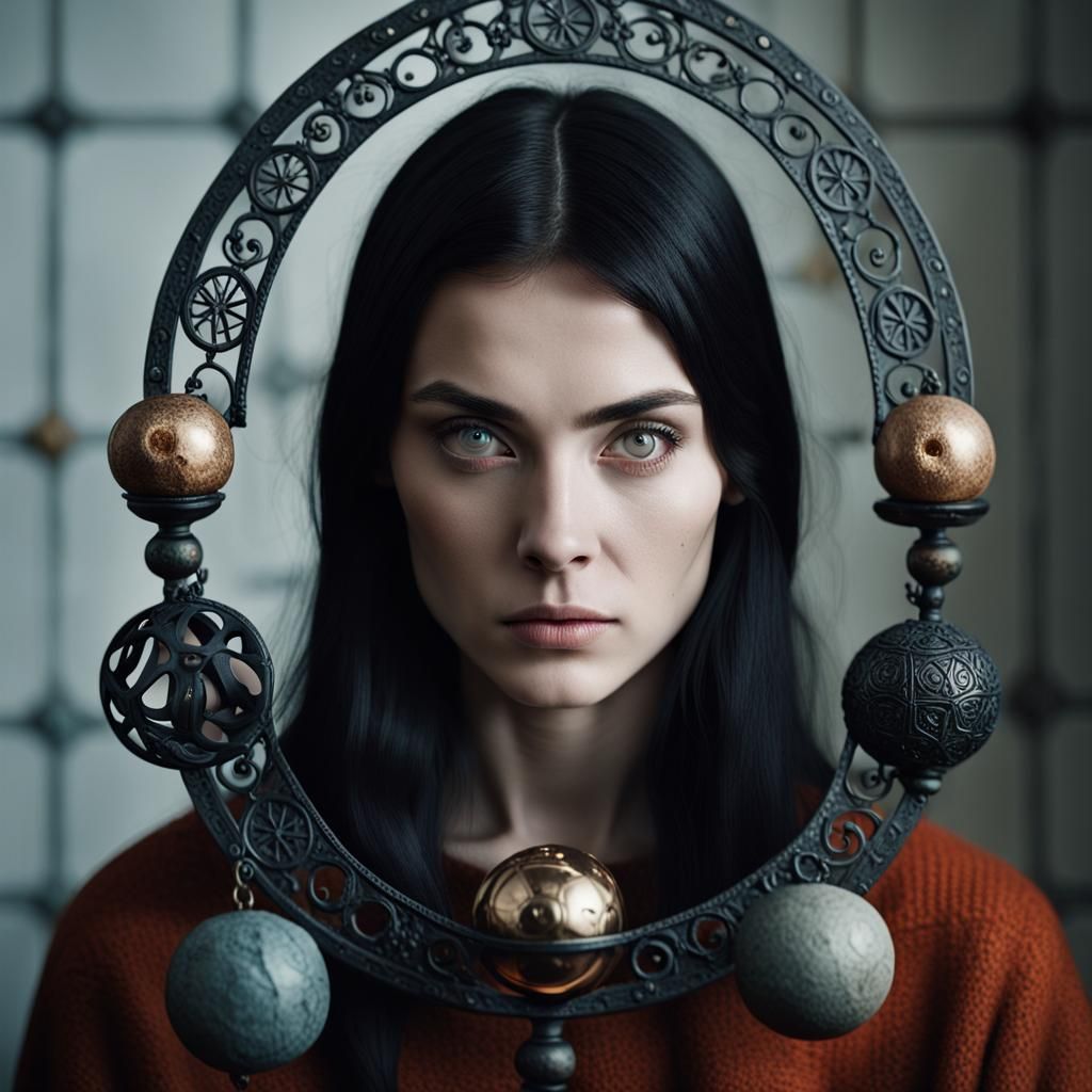 Mysterious German Woman Portrait in Cinematic Style