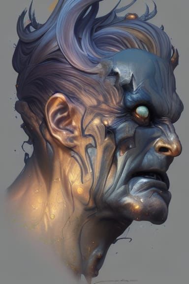 Hades Portrait in Dramatic Digital Art Style