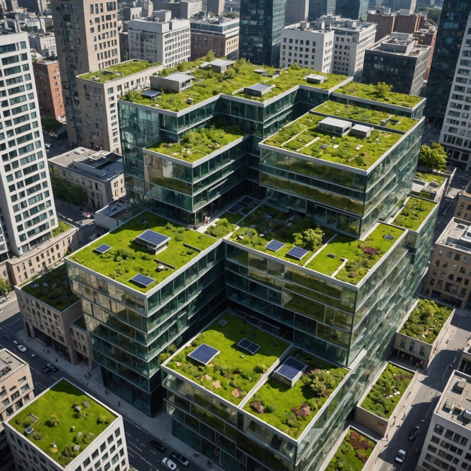 Sustainable Urban Oasis in Modern Glass Architecture