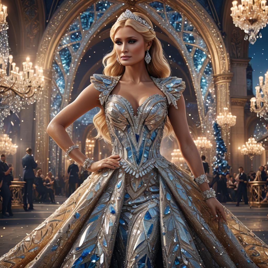 A Beautiful Princes in a stunning beautiful diamond gown