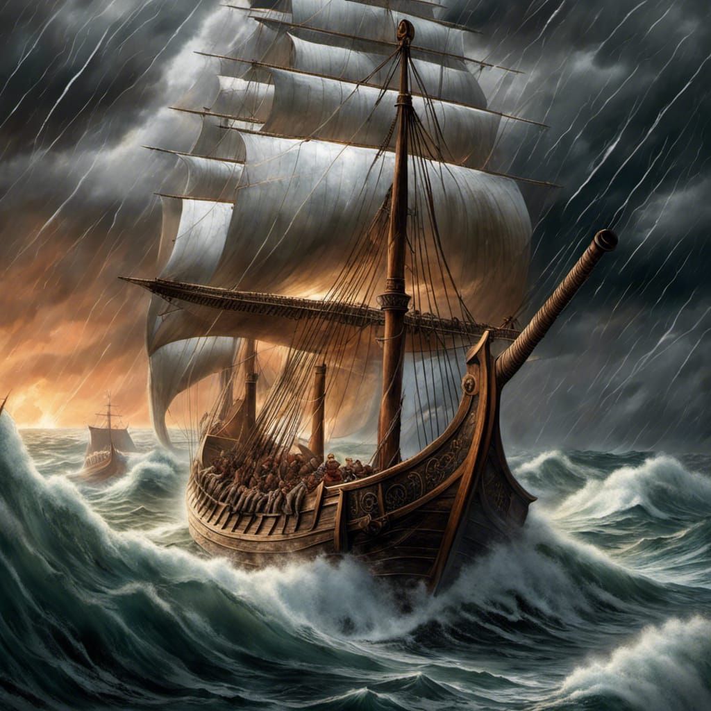 Viking Armada Faces Bioluminescent Sea Predator