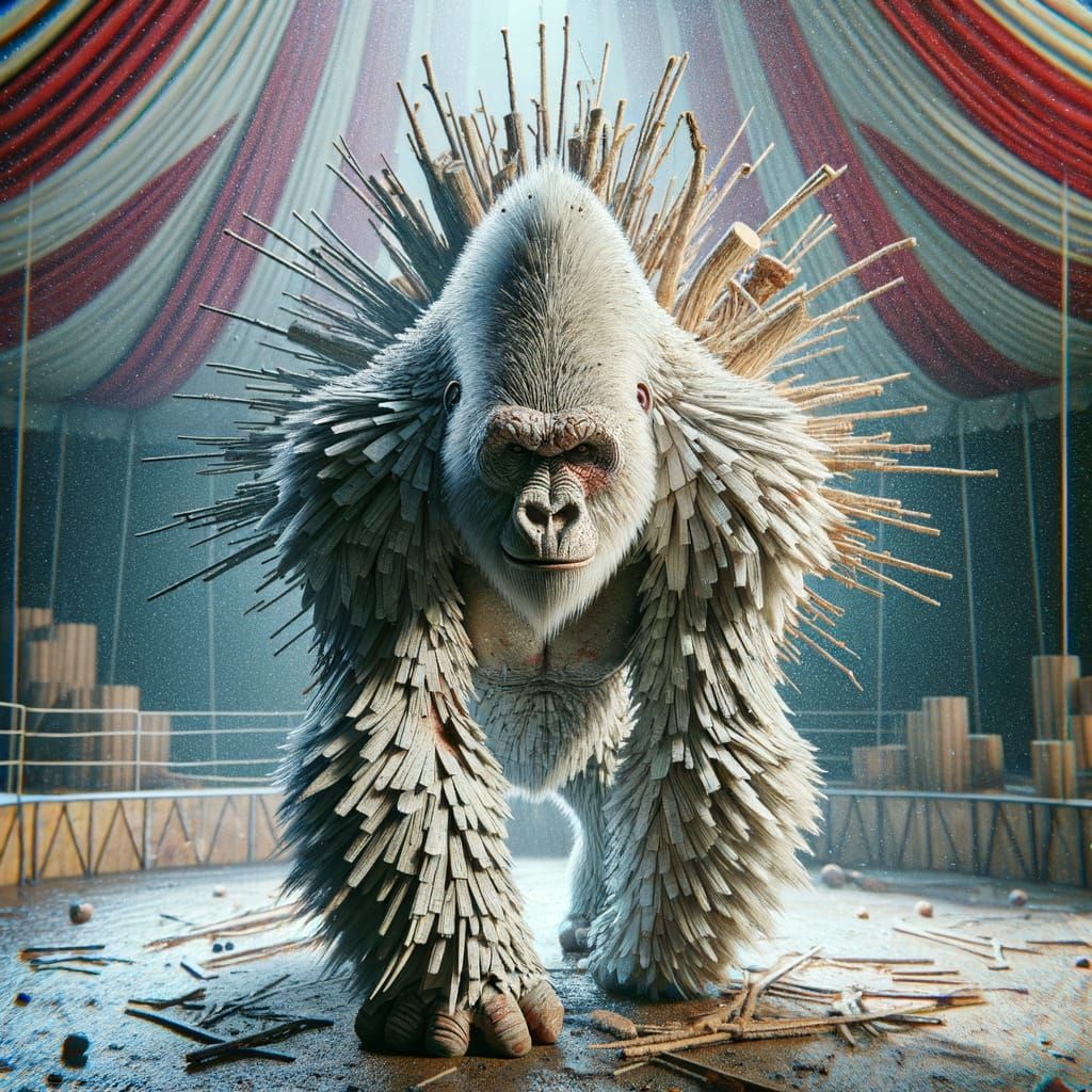 Gorilla of Birch Splendor in Hyper-Detailed Art
