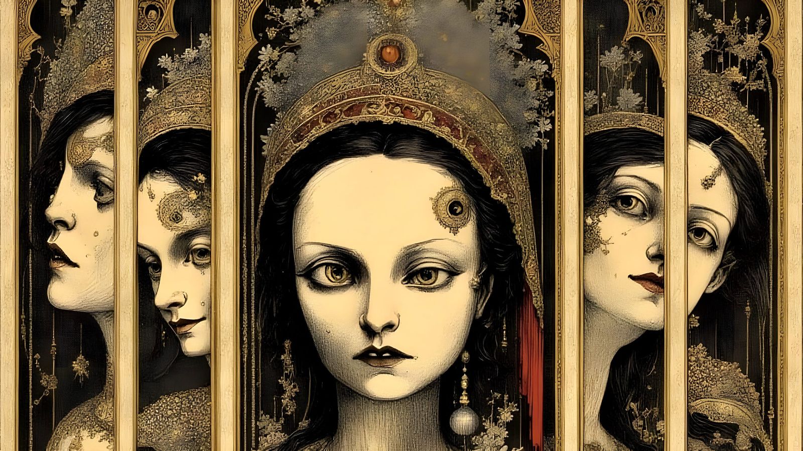 Pareidolia Tarot Cards in Ancient Manuscript Style