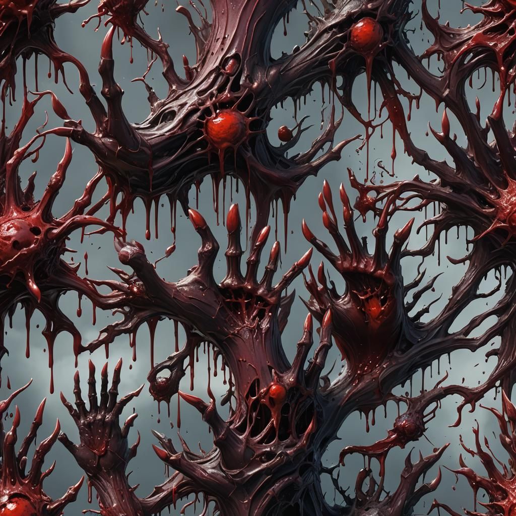 Bleeding Hand: Detailed Matte Fantasy Art