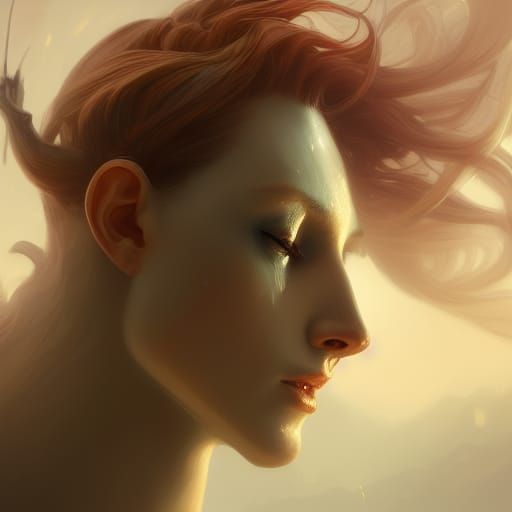 Centaur Girl Portrait in Hyperdetailed Digital Art Style