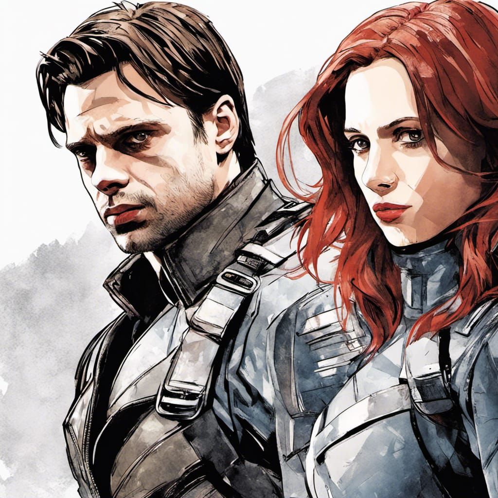 Two Figures Stand Together