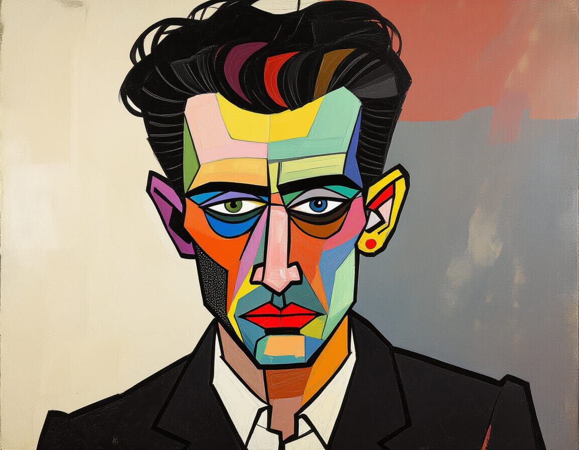 Distorted Human Portrait with Aggressive Brushstrokes